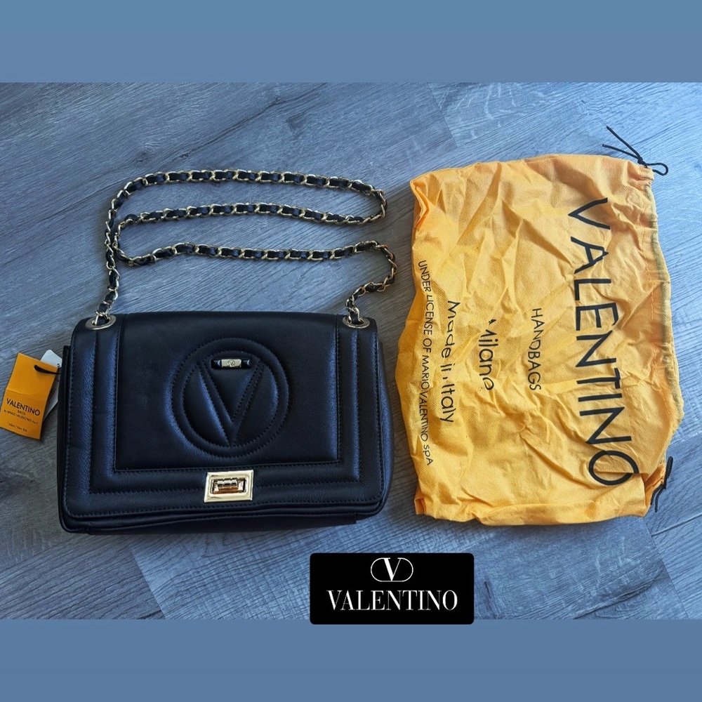 NEW Valentino Black ‘Alice’ Medium Shoulder Bag